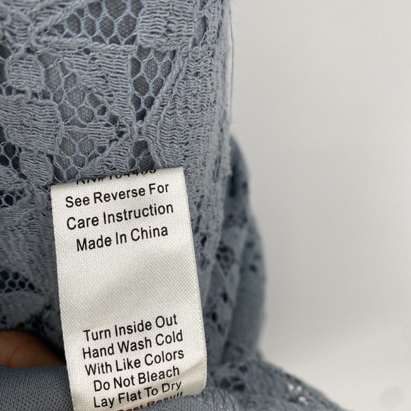 Altar'd State Dress Medium Blue Lace Short Sleeve Mini Fit & Flare BabyDoll - Picture 9 of 9